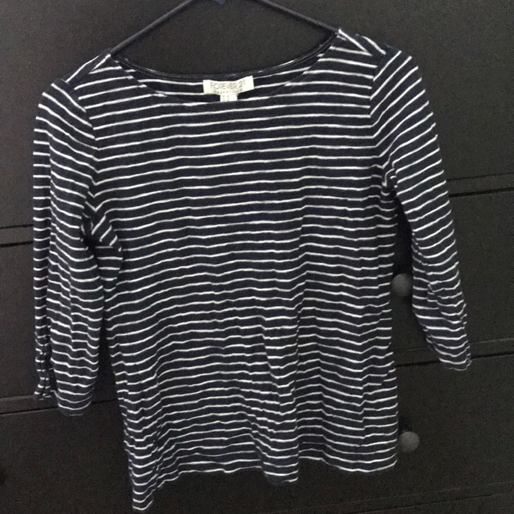 Forever 21 Striped 3/4 sleeve sailor top Medium